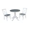 International Concepts Round 30 in Rd Top Pedestal Table, 2 X-Back Chairs, White/Heather Gray, 30 in W, 30 in L, 29.1 in H K05-30RT-C613-2 - alternate 1